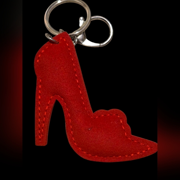 Red Rhinestone High Heel Bag Charm Keychain - Picture 2 of 2